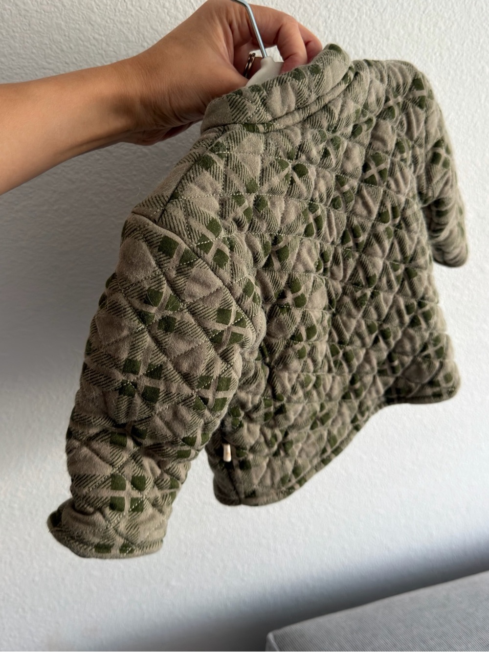 Make Make Organics Quilted Plaid Jacket Olive Green Size 6/12 Months Baby Unisex - Picture 2 of 3